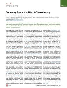 Cancer Cell-2016-Dormancy Stems the Tide of Chemotherapy