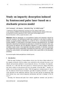 Study on impurity desorption induced by femtosecond pulse laser based on a stochastic process model