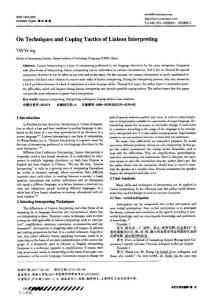 On Techniques and Coping Tactics of Liaison Interpreting