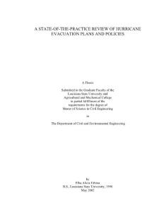 a state-of-the-practice review of hurricane evacuation plans and policies