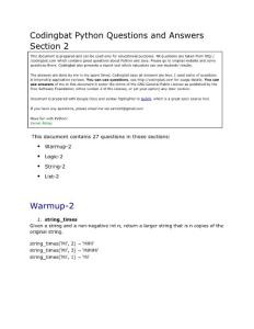 Codingbat Python Questions and Answers Section 2