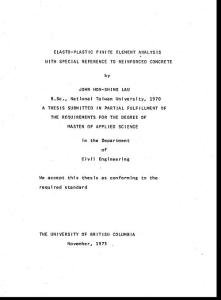 elasto-plastic finite element analysis with special reference to reinforced concrete