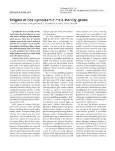 cr2016158a-Origins of rice cytoplasmic male sterility genes