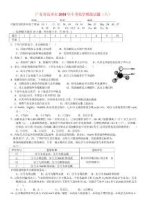 广东省高州市2011年九年级化学中考模拟试题（八）人教版