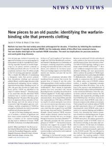 nsmb.3356-New pieces to an old puzzle identifying the warfarin-binding site that prevents clotting