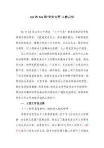 市直機關黨務公開工作總結