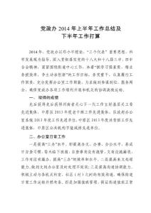 黨政辦2014年上半年工作總結(最新)