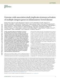 ng.3760-Genome-wide association study implicates immune activation of multiple integrin genes in inflammatory bowel disease