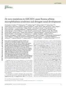 ng.3765-De novo mutations in SMCHD1 cause Bosma arhinia microphthalmia syndrome and abrogate nasal development