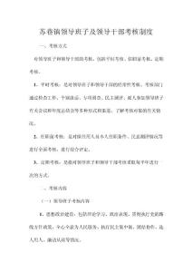 蘇巷鎮領導班子及領導干部考核制度