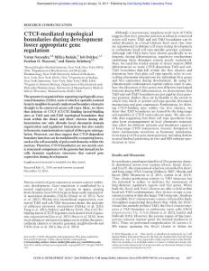 Genes Dev.-2016-Narendra-2657-62-CTCF-mediated topological boundaries during development foster appropriate gene regulation