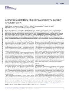 nsmb.3355-Cotranslational folding of spectrin domains via partially structured states