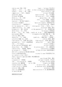 英语四级完形填空词组总结