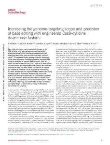 nbt.3803-Increasing the genome-targeting scope and precision of base editing with engineered Cas9-cytidine deaminase fusions