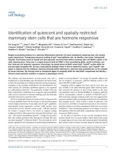 ncb3471-Identification of quiescent and spatially restricted mammary stem cells that are hormone responsive