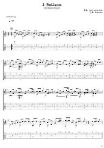 韓劇《野蠻女友》插曲《I_Believe》指彈吉他譜