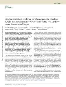 ng.3795-Limited statistical evidence for shared genetic effects of eQTLs and autoimmune-disease-associated loci in three major immune-cell types