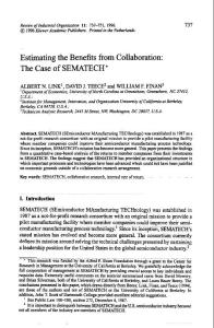 estimating the benefits from collaboration the case of sematech