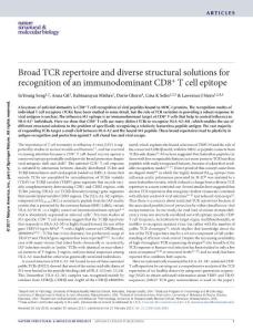nsmb.3383-Broad TCR repertoire and diverse structural solutions for recognition of an immunodominant CD8+ T cell epitope