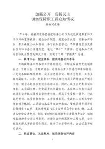 梧桐河农场厂务公开汇报材料