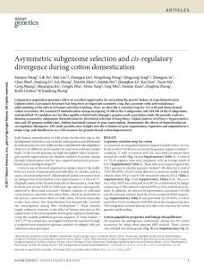 ng.3807-Asymmetric subgenome selection and cis-regulatory divergence during cotton domestication