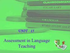 初中英语教学法Unit 15. Assessment in Language Teaching