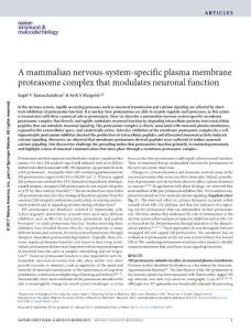 nsmb.3389-A mammalian nervous-system-specific plasma membrane proteasome complex that modulates neuronal function