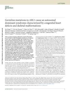 ng.3815-Germline mutations in ABL1 cause an autosomal dominant syndrome characterized by congenital heart defects and skeletal malformations