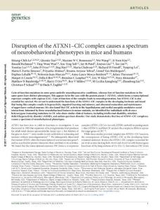 ng.3808-Disruption of the ATXN1–CIC complex causes a spectrum of neurobehavioral phenotypes in mice and humans