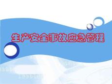 生產(chǎn)安全事故應急管理講義講稿