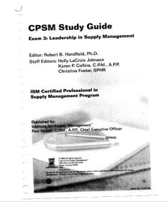 CPSM-3：Leadership in Supply Management(1)