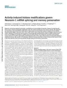 nn.4536-Activity-induced histone modifications govern Neurexin-1 mRNA splicing and memory preservation