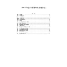 2017年公司绩效考核管理办法