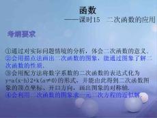 2017中考数学总复习 第四章 函数 课时15 二次函数的应用课件