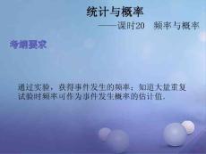 2017中考数学总复习 第五章 统计与概率 课时20 频率与概率课件