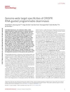 nbt.3852-Genome-wide target specificities of CRISPR RNA-guided programmable deaminases