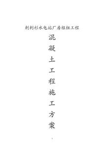 水利水电工程施工组织方案