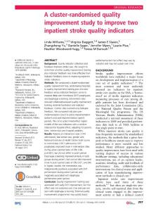 A cluster-randomised quality improvement study to improve two inpatient stroke quality indicators