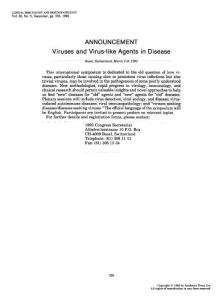 announcement viruses and virus-like agents in disease