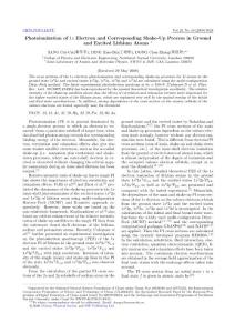 Photoionization of 1s Electron and Corresponding Shake-Up Process in Ground and Excited Lit