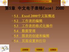 第5章中文电子表格Excel 2000
