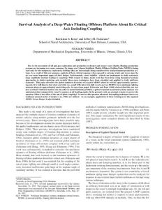 Survival Analysis of a Deep-Water Floating Offshore Platform About Its Critical