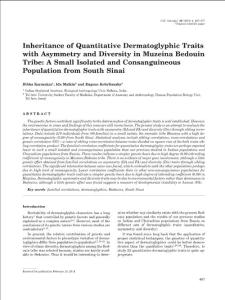 Inheritance of Quantitative Dermatoglyphic Traits with…