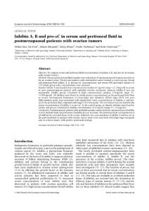 Inhibin A, B and pro-aC in serum and peritoneal fluid in…