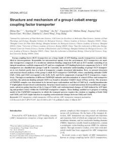 cr201738a-Structure and mechanism of a group-I cobalt energy coupling factor transporter