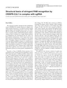 cr201746a-Structural basis of stringent PAM recognition by CRISPR-C2c1 in complex with sgRNA