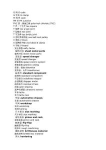 機械專業 中英文對照