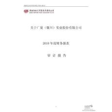 ST广夏：2010年年度审计报告