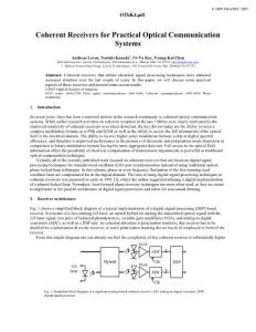 Coherent Receivers for Practical Optical Communication
