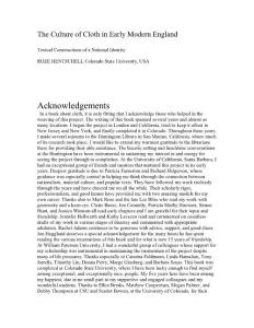 The Culture of Cloth in Early Modern England